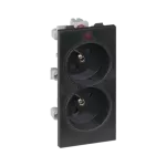 Simon Connect TSC-S2-14 Gniazdo podwójne CIMA z uziemieniem 2x230V~ 16A; szary grafit