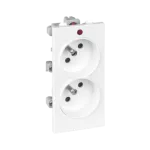 Simon Connect TSC-S2-9 Gniazdo podwójne CIMA z uziemieniem 2x230V~ 16A; czysta biel