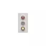 Simon Connect TSC-K105B-9 Płytka K45/2 złącz 3x RCA (CINCH) 22,5x45mm + wkłady; zaciski śrubowe; czysta biel