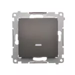 Simon 54 WMDL-011xxx-046 Łącznik jednobiegunowy z podświetleniem LED (moduł) 10AX, 250V~, szybkozłącza; brąz mat