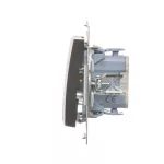 Simon 54 WMDL-551xxx-046 Łącznik świecznikowy z podświetleniem LED i do wersji IP44 (moduł) 10AX, 250V~, szybkozłącza; brąz mat Posiada wkładkę DU1W