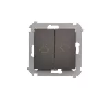 Simon 54 WMDL-040xx1-046 Przycisk roletowy do sterowania roletą z wielu miejsc (moduł) 10AX, 250V~, zaciski śrubowe; brąz mat