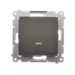 Simon 54 WMDL-091xxx-046 Przycisk „dzwonek” z podświetleniem LED (moduł) 10AX, 250V~, szybkozłącza; brąz mat