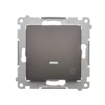 Simon 54 WMDL-081xxx-046 Przycisk „światło” z podświetleniem LED (moduł) 10AX, 250V~, szybkozłącza; brąz mat