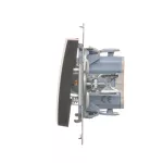 Simon 54 WMDL-0P03xx-046 Przycisk pojedynczy zwierny bez piktogramu (moduł) 10AX, 250V~, szybkozłącza; brąz mat