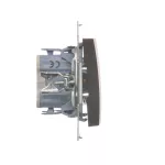 Simon 54 WMDL-0PR3xx-046 Przycisk pojedynczy rozwierny bez piktogramu (moduł) 10AX, 250V~, szybkozłącza; brąz mat