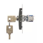 Simon 54 WMDL-0K01xx-046 Łącznik na kluczyk jednobiegunowy (moduł) 2 pozycyjny „0-I” styk N/O, 5 A, 250~. Możliwość wyjęcia klucza w każdej pozycji; brąz mat