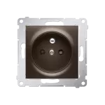 Simon 54 WMDW-0011Sx-046 Gniazdo wtyczkowe z uziemieniem i przesłonami (moduł) 16A, 250V~, szybkozłącza; brąz mat