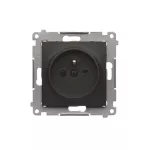 Simon 54 WMDW-0011Sx-046 Gniazdo wtyczkowe z uziemieniem i przesłonami (moduł) 16A, 250V~, szybkozłącza; brąz mat