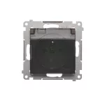 Simon 54 WMDW-53121x-046 Gniazdo wtyczkowe do wersji IP44 bez uszczelki (moduł) 16A, 250V~, zaciski śrubowe, klapka transparentna; brąz mat Wymagana uszczelka ramki