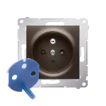 Simon 54 WMDW-01111x-046 Gniazdo DATA z kluczem uprawniającym (moduł) 16A, 250V~, zaciski śrubowe; brąz mat