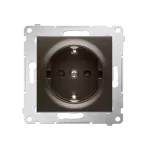 Simon 54 WMDW-0311Sx-046 Gniazdo Schuko z przesłonami (moduł) 16A, 250V~, szybkozłącza; brąz mat
