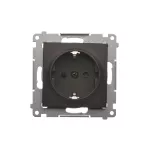 Simon 54 WMDW-0311Sx-046 Gniazdo Schuko z przesłonami (moduł) 16A, 250V~, szybkozłącza; brąz mat