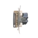 Simon 54 WMDW-521111-041 Gniazdo Schuko do wersji IP44 z przesłonami z uszczelką ramki (moduł) 16A, 250V~, zaciski śrubowe, klapka transparentna; kremowy