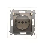 Simon 54 WMDW-521111-044 Gniazdo Schuko do wersji IP44 z przesłonami z uszczelką ramki (moduł) 16A, 250V~, zaciski śrubowe, klapka transparentna; złoty mat