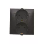 Simon 54 WMDW-12211N-046 Gniazdo Schuko z przesłonami podwójne 16A, 250V~, zaciski śrubowe; brąz mat