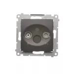 Simon 54 WMDA-01035x-046 Gniazdo antenowe R-TV końcowe separowane (moduł) tłum.1dB; brąz mat