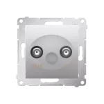 Simon 54 WMDA-07xxxx-043 Gniazdo TV-DATA. Dwa porty wyjściowe typu "F" (moduł). Częstotliwość dla wejścia 5-1000 MHz; srebrny mat