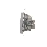 Simon 54 WMDA-07xxxx-043 Gniazdo TV-DATA. Dwa porty wyjściowe typu "F" (moduł). Częstotliwość dla wejścia 5-1000 MHz; srebrny mat