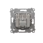 Simon 54 WMDA-07xxxx-043 Gniazdo TV-DATA. Dwa porty wyjściowe typu "F" (moduł). Częstotliwość dla wejścia 5-1000 MHz; srebrny mat