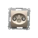 Simon 54 WMDA-07xxxx-044 Gniazdo TV-DATA. Dwa porty wyjściowe typu "F" (moduł). Częstotliwość dla wejścia 5-1000 MHz; złoty mat