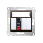 Simon 54 WMDG-01000x-046 Gniazdo głośnikowe 1-krotne z polem opisowym (moduł). Przekrój przewodów dla wejścia i wyjścia 2,5 mm2; brąz mat