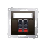 Simon 54 WMDG-02000x-046 Gniazdo głośnikowe 2-krotne z polem opisowym (moduł). Przekrój przewodów dla wejścia i wyjścia 2,5 mm2; brąz mat