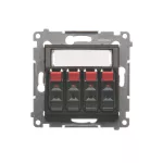 Simon 54 WMDG-04000x-046 Gniazdo głośnikowe 4-krotne z polem opisowym (moduł). Przekrój przewodów dla wejścia i wyjścia 2,5 mm2; brąz mat