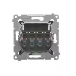 Simon 54 WMDG-04000x-046 Gniazdo głośnikowe 4-krotne z polem opisowym (moduł). Przekrój przewodów dla wejścia i wyjścia 2,5 mm2; brąz mat