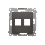 Simon 54 WMDK-P2xxxx-046 Pokrywa gniazd teleinformatycznych na Keystone płaska podwójna (moduł); brąz mat