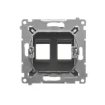 Simon 54 WMDK-P2xxxx-046 Pokrywa gniazd teleinformatycznych na Keystone płaska podwójna (moduł); brąz mat