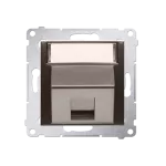 Simon 54 WMDK-P1x2xx-046 Pokrywa gniazd teleinformatycznych na Keystone skośna pojedyncza z polem opisowym (moduł). Montaż na łapki i wkręty; brąz mat