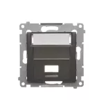 Simon 54 WMDK-P1x2xx-046 Pokrywa gniazd teleinformatycznych na Keystone skośna pojedyncza z polem opisowym (moduł). Montaż na łapki i wkręty; brąz mat