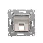 Simon 54 WMDK-P1x2xx-046 Pokrywa gniazd teleinformatycznych na Keystone skośna pojedyncza z polem opisowym (moduł). Montaż na łapki i wkręty; brąz mat