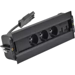 Simon 480 TS48-610E300K0-44 Spinner 3 gn. typ E i płytka dla 2 złączy RJ45 keystone; złącze w układzie Wieland; czarny