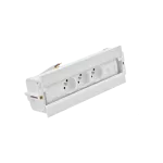 Simon 480 TS48-630E300K0-33 Spinner 3 gn. typ E i płytka dla 2 złączy RJ45 keystone; złącze 10 cm przewód; biały