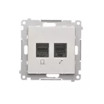 Simon 55 WMDK-16105N-143 Gniazdo komputerowe RJ45 kategoria 5e + telefoniczne RJ12 (moduł); Aluminium mat