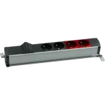 Simon 480 TS48-130E220K0-40 Listwa standardowa 2 gn. typ E; 2 gn. UPS i płytka 2xRJ45 keystone; złącze śrubowe; aluminium-czarny