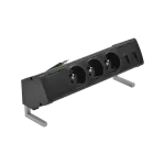 Simon 480 TS48-430E300K0-44 Biurkowy zestaw gniazd 3 gn. typ E i płytka dla 2 złączy RJ45 keystone; złącze 10 cm przewód; czarny