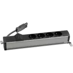 Simon 480 TS48-110E400K0-40 Listwa standardowa 4 gn. typ E i płytka 2xRJ45 keystone; złącze w układzie Wieland; alu-czarny