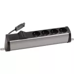 Simon 480 TS48-210E400K0-40 Listwa poszerzona 4 gn. typ E i płytka 2xRJ45 keystone; złącze w układzie Wieland; aluminium-czarny