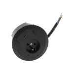 Simon 480 TS48-330E10E00-44 Gniazdo meblowe 1 gn. typ E + ładowarka USB type C; złącze 10 cm przewód; czarny