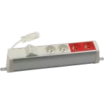 Simon 480 TS48-220E220K0-30 Listwa poszerzona 2 gn. typ E; 2 gn. UPS i płytka 2xRJ45 keystone; złącze w układzie Wieland; alu-biały