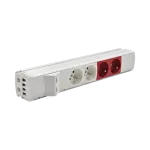 Simon 480 TS48-120E220K0-33 Listwa standardowa 2 gn. typ E; 2 gn. UPS i płytka 2xRJ45 keystone; złącze w układzie Wieland; biały