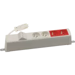 Simon 480 TS48-220E220K0-33 Listwa poszerzona 2 gn. typ E; 2 gn. UPS i płytka 2xRJ45 keystone; złącze w układzie Wieland; biały