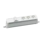 Simon 480 TS48-230E300K0-30 Listwa poszerzona 3 gn. typ E i płytka 2xRJ45 keystone; złącze śrubowe; aluminium-biały