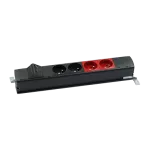 Simon 480 TS48-130E220K0-44 Listwa standardowa 2 gn. typ E; 2 gn. UPS i płytka 2xRJ45 keystone; złącze śrubowe; czarny