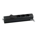 Simon 480 TS48-130E300K0-44 Listwa standardowa 3 gn. typ E i płytka 2xRJ45 keystone; złącze śrubowe; czarny