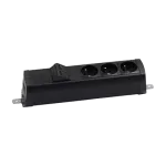 Simon 480 TS48-230E300K0-44 Listwa poszerzona 3 gn. typ E i płytka 2xRJ45 keystone; złącze śrubowe; czarny