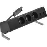 Simon 480 TS48-410E300K0-44 Biurkowy zestaw gniazd 3 gn. typ E i płytka dla 2 złączy RJ45 keystone; złącze w układzie Wieland; czarny